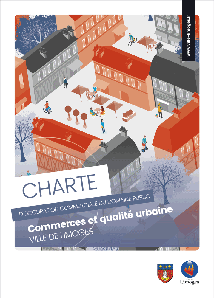 Couverture de la brochure charte d'occupation commerciale du domaine public de la Ville de Limoges, créée par Agence Gemap