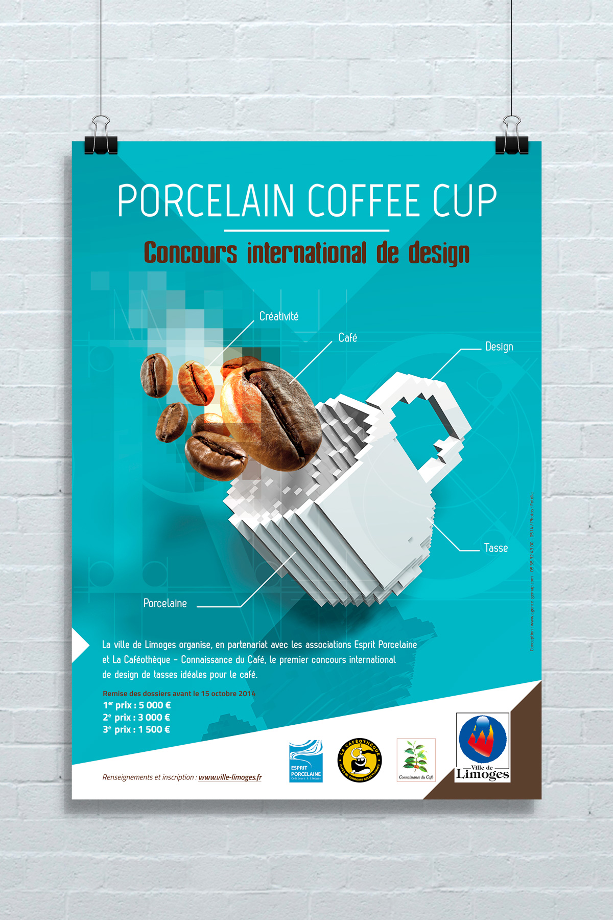 Affiche du concours de design de tasses de café Porcelain coffee cup
